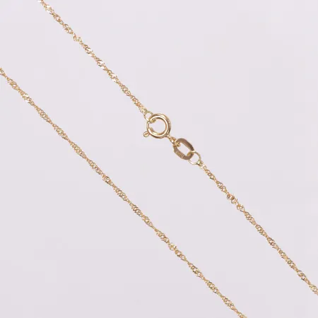 Kedja, Singapore, längd 41,5cm, bredd 1,2mm, 9K Vikt: 0,9 g