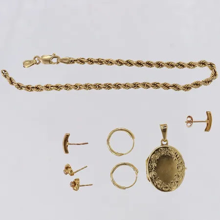 Guldskrot, stenar, repiga, gravyr, skeva, defekta, 18K Vikt: 10,8 g