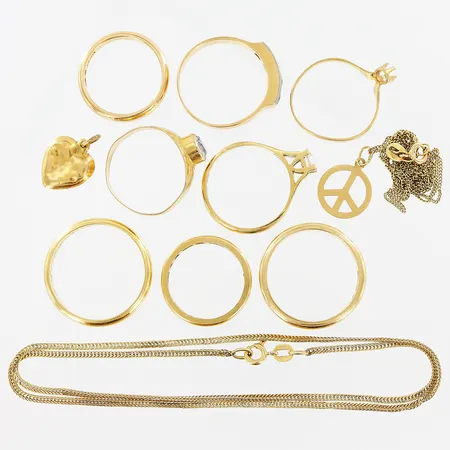 Diverse guld, defekter, gravyrer, 18K Vikt: 32,8 g