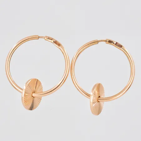 Ett par örhängen, Ø 15,8mm, 14K Vikt: 1,8 g