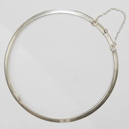 Stelt armband, inner Ø 6,2cm, säkerhetskedja, silver 925 Vikt: 14,3 g