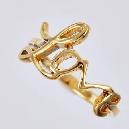 Ring, LOVE, stl: 15, bredd: ca 1-9mm, 925/1000, förgyllt silver Vikt: 1,2 g
