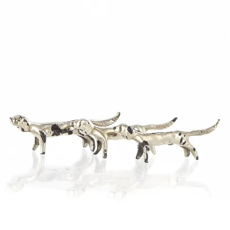 3 smörtaxar, 8cm, försilvrad metall, kraftigt slitage