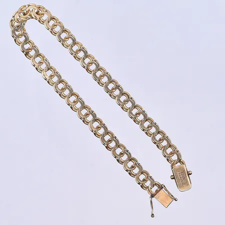 Armband Bismarck, längd 20 cm, bredd 6 mm, 18K. Vikt: 12,3 g