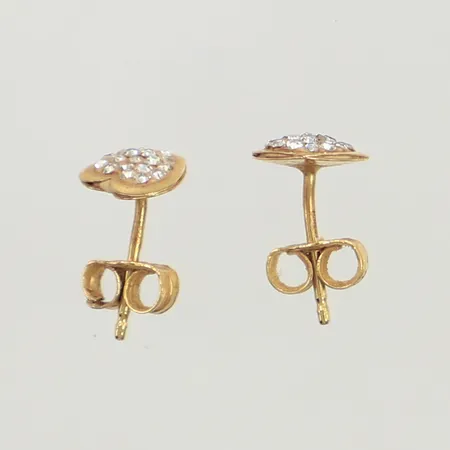 Ett par örhängen, defekta, böjda stift, 18K Vikt: 0,6 g