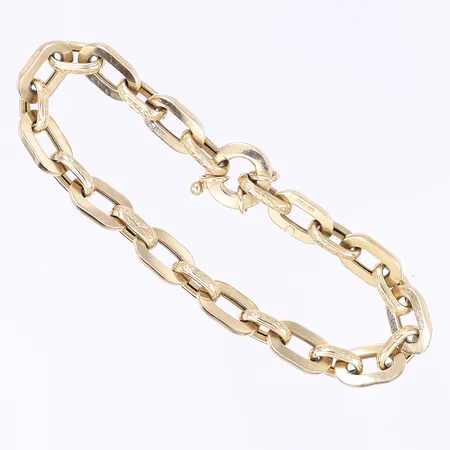 Armband, ankarlänk, 19,5cm, bredd 8mm, ihålig, 14K Vikt: 10,6 g