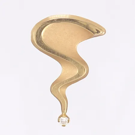 Hänge med vit sten, Pernilla Wiberg, 25x20mm, 18K  Vikt: 1,4 g