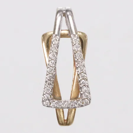 Hänge, diamanter 25xca0,03ct, längd 21mm, bredd 3,5-8,5mm, tvåfärgad, 14K Vikt: 1,7 g