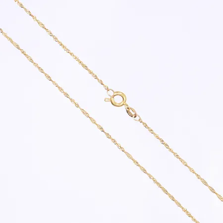 Halskedja, Singapore, 38,5cm, bredd 1mm, 18K  Vikt: 1,4 g