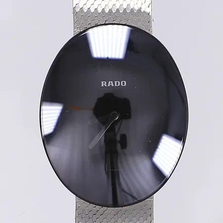 Damur Rado, quartz,  ref 96404913 serienr 10541221, stållänk, box, bruksslitage, i behov av batteribyte