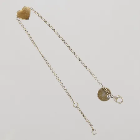 Armband med integrerad berlock, hjärta, 17,5-20cm, bredd 1,9mm, sliten förgyllning, Sophie by Sophie, 925/1000 silver,  Vikt: 3,4 g