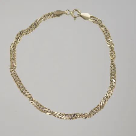 Armband singapor, längd 18 cm, bredd 3,3 mm, 18K  Vikt: 4,3 g