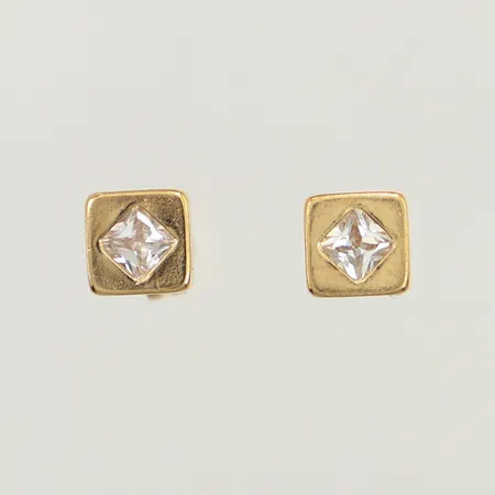 Ett par örhängen med stenar, mått ca 5x5mm, 18K Vikt: 0,7 g
