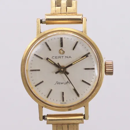 Damur, Certina New Art, 18K, manuell, 22mm, boettnr 824.3810.68, länk i 18K, inga tillbehör, brv: 29,9g