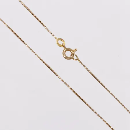 Kedja, Venezia, längd 44,5cm, bredd 0,8mm, ojämheter, 18K  Vikt: 2,4 g