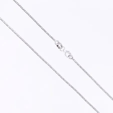 Halskedja, 50,5cm, bredd 1mm, vitguld, 14K Vikt: 2,3 g