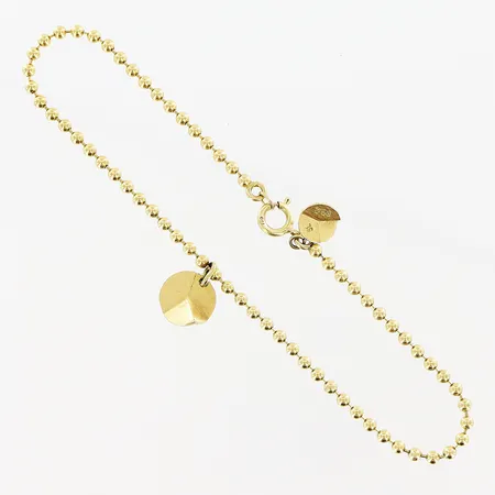 Armband Kullänk, 18,5cm, bredd 2mm, 2 berlocker, 18K Vikt: 4,3 g