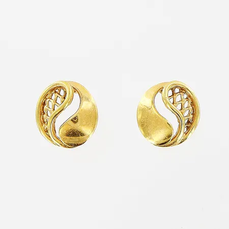 Ett par örhängen, Yin Yang, ca Ø8mm, 18K.  Vikt: 1,8 g