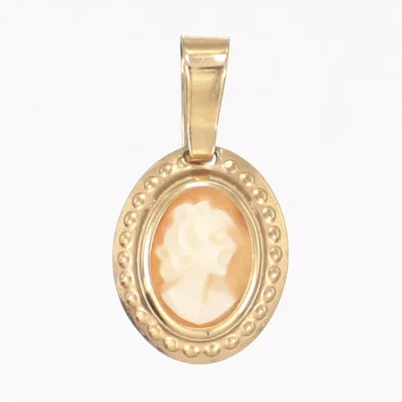 Hänge med camé, 16x9mm, 18K Bruttovikt: 0,5g Vikt: 0,5 g