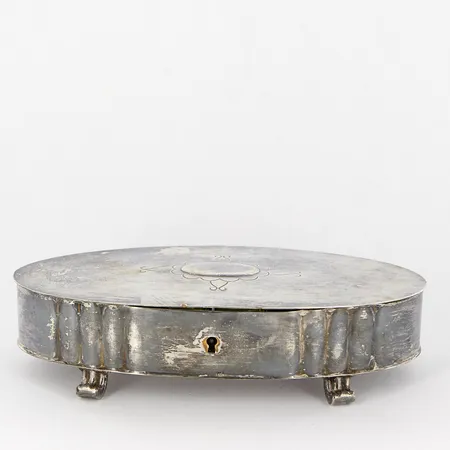 Skrin i nysilver, höjd: 45mm, 9,5x19cm, Thorild Knutsson, Skickas med paket.