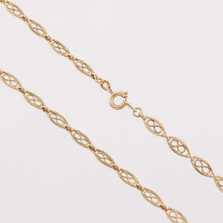 Collier längd ca 42 cm, bredd 3.4 mm, 18k. Vikt: 5,1 g