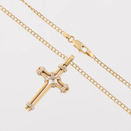 Collier med hänge, längd ca 60 cm, hängets höjd ca 40 mm, 18k. Vikt: 15,3 g