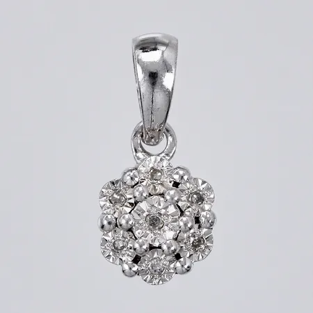 Hänge med diamanter ca 7xca 0,005ct, längd: ca 12mm, bredd: ca 1-6mm, silver, 925/1000 Vikt: 0,6 g