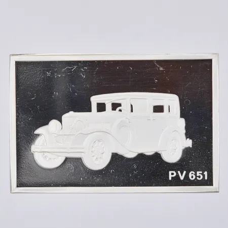 Tacka, Volvo 1927-1977, PV 651, Ø 25 x 50mm, 999/1000 Silver Vikt: 18,8 g