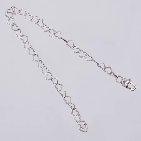 Armband, Hjärta, längd: ca 35,5cm, bredd: ca 6mm, justerbar, stämplad ALLOY, 925/1000, silver Vikt: 5,7 g