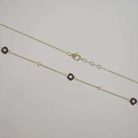 Halskedja med emaljer, längd 45 cm, 21K Vikt: 4 g