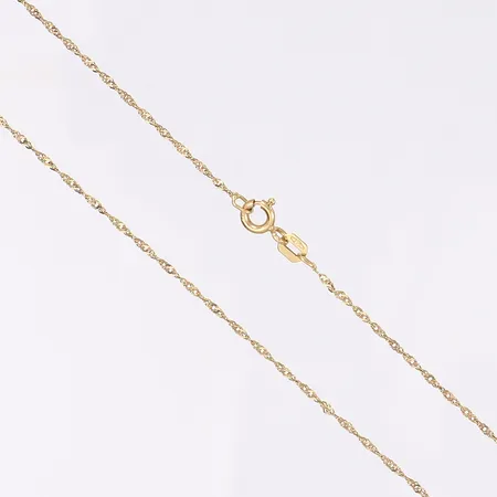 Halskedja Singapore, längd 41cm, bredd 1mm, 18K  Vikt: 1,3 g