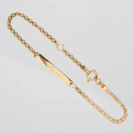 Armband, gravyr, ojämnheter på länkar, defekt, 18K Vikt: 2,3 g