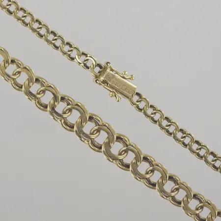 Halskedja bismark, längd 42 cm, bredd 4-6 mm, 18K  Vikt: 17,8 g