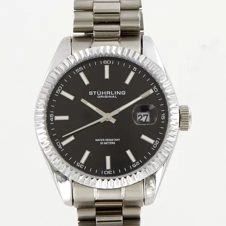 Herrur Stürhling, Miyota Movement Ugur, quartz, stål, datum, Ø41mm, med box