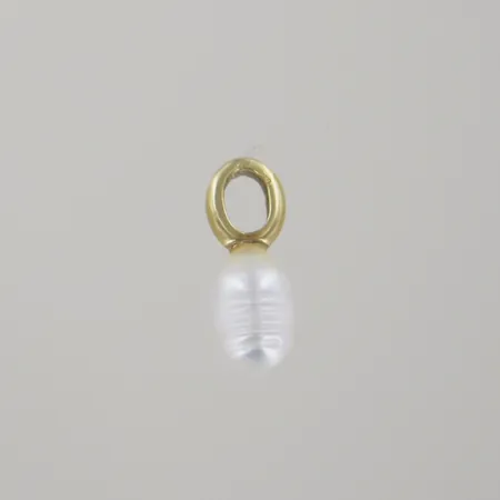 Hänge pärla, längd 1,6 cm, bredd 6,2 mm, 18K Vikt: 1,2 g