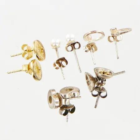 Sex par barn örhängen 15mm, 18mm,Ø5,7,12mm, silver 925/1000 Vikt: 5,2 g