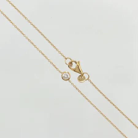Collier, diamant ca0,16ct, längd 40cm, bredd 0,9-4,6mm, 18K  Vikt: 2,1 g