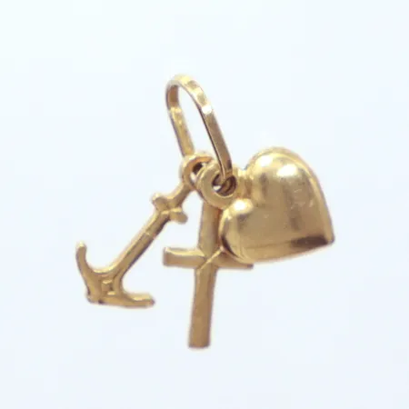 Hänge tro, hopp och kärlek, längd 20mm, bredd 7,7mm, 18K Vikt: 1 g