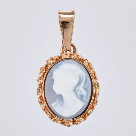 Hänge med camé, längd: ca 1,9cm, bredd: ca 10mm, SGP, Bronsil AB, Köping, 18K  Vikt: 1 g