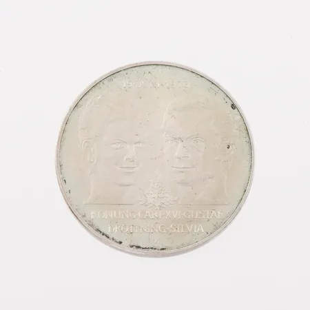 Mynt 50 kronor 1976,silver. Vikt: 26,9 g