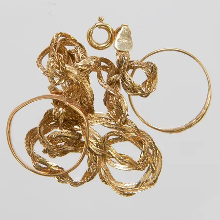 Diverse guld, defekta, 14K Vikt: 5,8 g Skickas med postpaket.