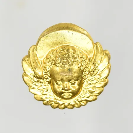 Brosch, längd 28 mm, bredd 27 mm, Sporrong Stockholm, förgylld metall.