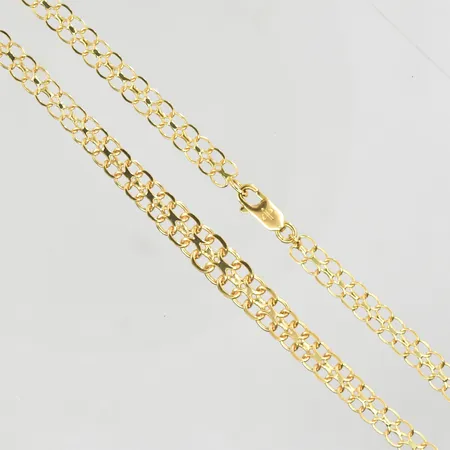Collier X-länk, doserad, längd 40½ cm, bredd 5-7 mm, 18K. Vikt: 10,6 g