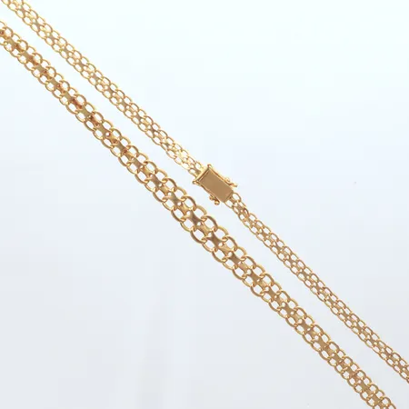 Collier, doserad X-länk, längd 45,5cm, bredd 4-8mm, ostämplad, 18k   Vikt: 17,7 g