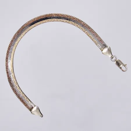 Armband halvstelt Tricolore, längd ca 19cm, bredd ca 7mm, GFAB, förgyllt 925/1000 silver  Vikt: 8,5 g