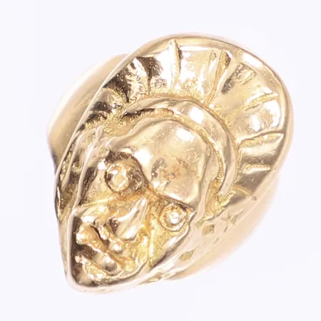 Ring med dekor i form av ansikte, stl 16¼, bredd 5-23mm, 18K Vikt: 18,2 g