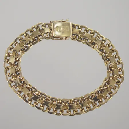 Armband X-länk, längd 18 cm, bredd 1 cm, 18k Vikt: 34,8 g