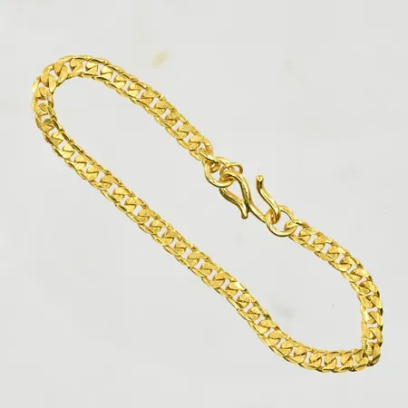 Armband Pansar, längd 16½ cm, bredd 4 mm, s-lås, 24K. Vikt: 11,3 g