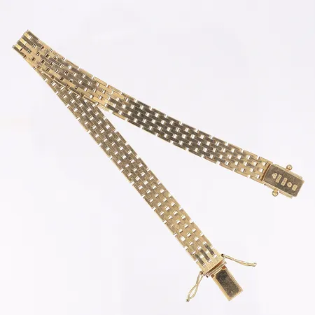 Armband, korridorlänk, längd 18cm, bredd 7mm, 18K  Vikt: 27,4 g
