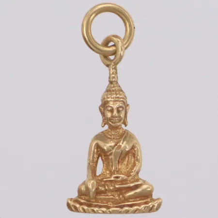 Hänge Buddha, längd 22,5mm, bredd 10mm, 18K  Vikt: 2,3 g